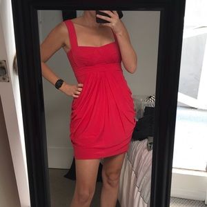BCBGMaxAzaria red dress w/ pleated top - XS